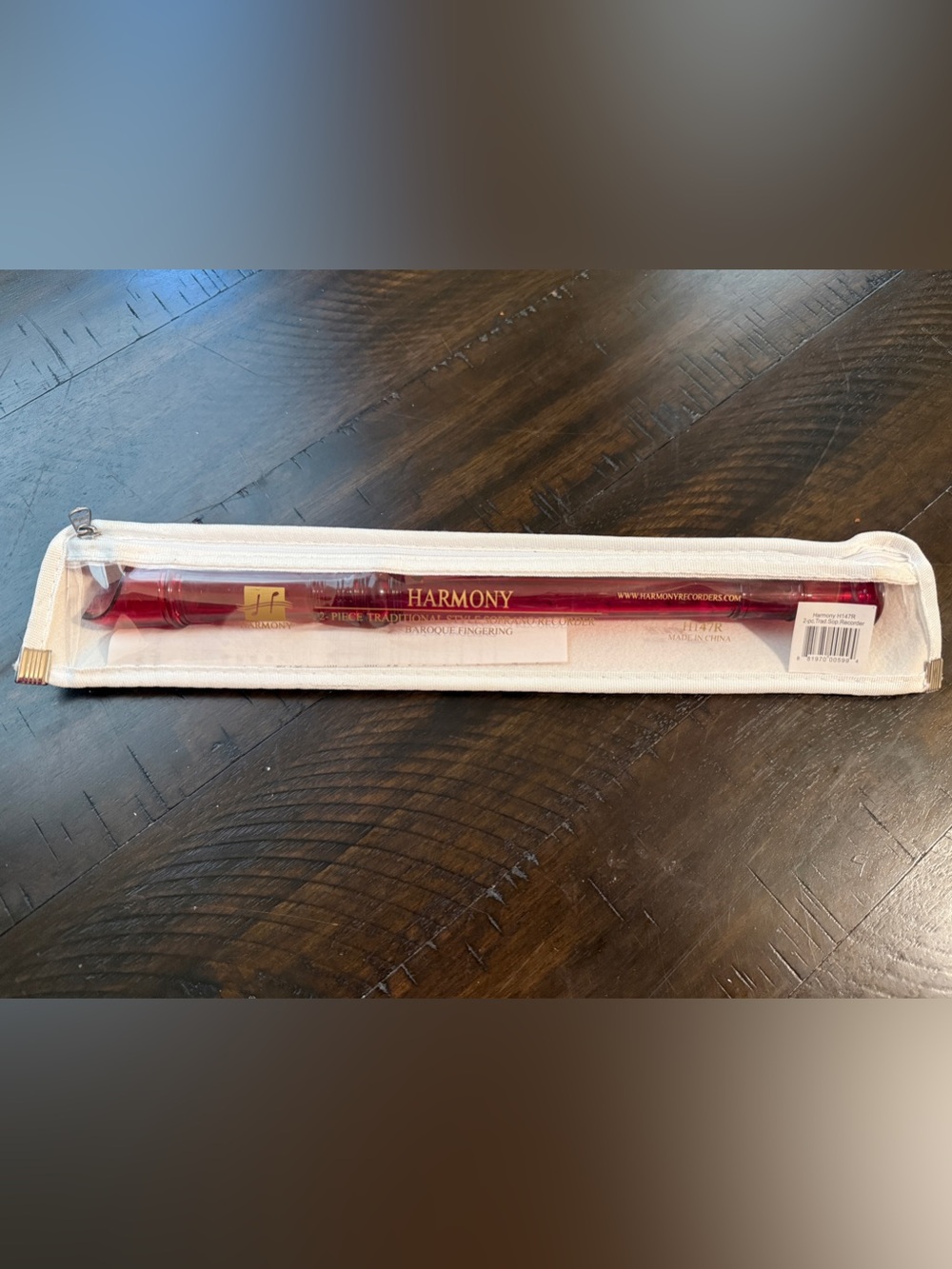 Harmony Two-Piece Soprano Recorder in Deep Red